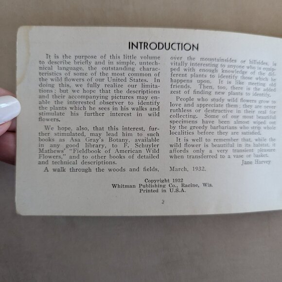 Vintage Wild Flowers of America Paperback Pocket Picture Reference Book 1932 - Picture 8 of 14